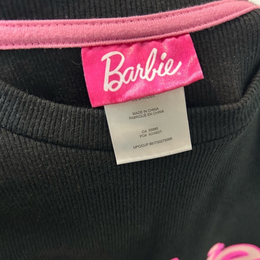 Barbie Girls Short Sleeve Ribbed Logo Casual Dress - Picture 2 of 7